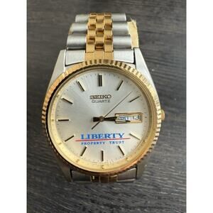 Vintage Seiko Quartz Day Date Two Tone Watch Liberty Property Trust